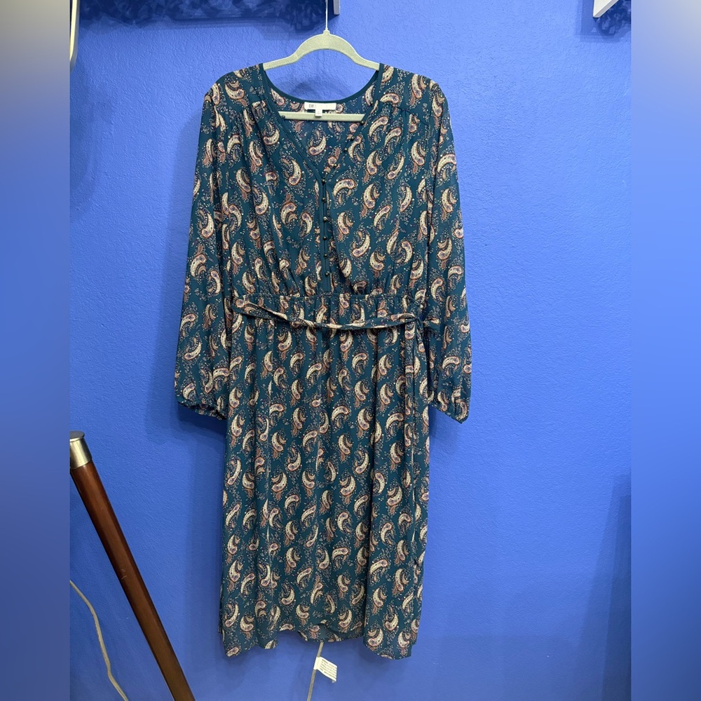 DR2 Teal Paisley Print Dress
